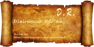Diminescur Réka névjegykártya